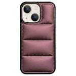 For iPhone 13 Big Hole Eiderdown Airbag Phone Case(Wine Red)