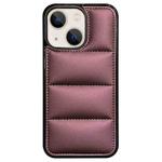 For iPhone 15 Big Hole Eiderdown Airbag Phone Case(Wine Red)