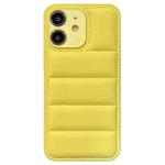 For iPhone 11 Fine Hole Eiderdown Airbag Phone Case(Yellow)
