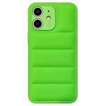 For iPhone 11 Fine Hole Eiderdown Airbag Phone Case(Green)