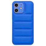 For iPhone 12 Fine Hole Eiderdown Airbag Phone Case(Blue)
