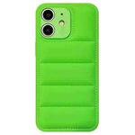 For iPhone 12 Fine Hole Eiderdown Airbag Phone Case(Green)