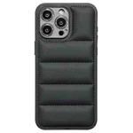 For iPhone 12 Pro Fine Hole Eiderdown Airbag Phone Case(Black)