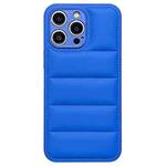 For iPhone 12 Pro Fine Hole Eiderdown Airbag Phone Case(Blue)