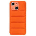 For iPhone 13 Fine Hole Eiderdown Airbag Phone Case(Orange)