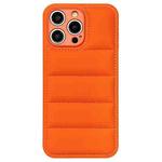 For iPhone 13 Pro Fine Hole Eiderdown Airbag Phone Case(Orange)