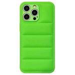 For iPhone 13 Pro Fine Hole Eiderdown Airbag Phone Case(Green)