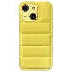 For iPhone 14 Fine Hole Eiderdown Airbag Phone Case(Yellow)