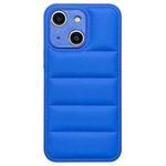 For iPhone 14 Fine Hole Eiderdown Airbag Phone Case(Blue)