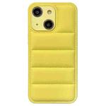 For iPhone 15 Fine Hole Eiderdown Airbag Phone Case(Yellow)