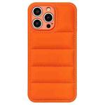 For iPhone 15 Pro Fine Hole Eiderdown Airbag Phone Case(Orange)