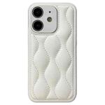 For iPhone 11 Fine Hole 8-shaped Texture Eiderdown Airbag Phone Case(White)