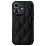 For iPhone 12 Fine Hole 8-shaped Texture Eiderdown Airbag Phone Case(Black)
