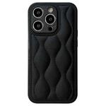 For iPhone 12 Pro Fine Hole 8-shaped Texture Eiderdown Airbag Phone Case(Black)