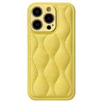 For iPhone 12 Pro Max Fine Hole 8-shaped Texture Eiderdown Airbag Phone Case(Yellow)