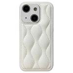 For iPhone 14 Fine Hole 8-shaped Texture Eiderdown Airbag Phone Case(White)