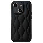 For iPhone 15 Fine Hole 8-shaped Texture Eiderdown Airbag Phone Case(Black)