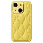 For iPhone 15 Fine Hole 8-shaped Texture Eiderdown Airbag Phone Case(Yellow)