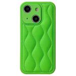 For iPhone 15 Fine Hole 8-shaped Texture Eiderdown Airbag Phone Case(Green)