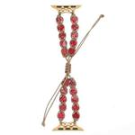 For Apple Watch Ultra 2 49mm Heart Stones Drawstring Chain Watch Band(Red)