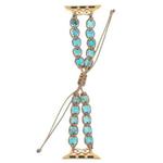 For Apple Watch Series 8 41mm Heart Stones Drawstring Chain Watch Band(Blue)