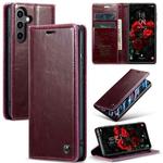 For Samsung Galaxy S24+ 5G CaseMe 003 Crazy Horse Texture Flip Leather Phone Case(Mulberry Red)