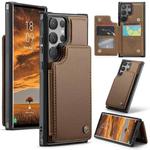 For Samsung Galaxy S24 Ultra 5G CaseMe C22 PC+TPU Business Style RFID Anti-theft Leather Phone Case(Brown)