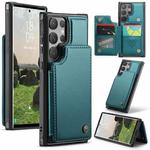 For Samsung Galaxy S24 Ultra 5G CaseMe C22 PC+TPU Business Style RFID Anti-theft Leather Phone Case(Blue Green)