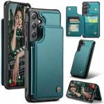 For Samsung Galaxy S24 5G CaseMe C22 PC+TPU Business Style RFID Anti-theft Leather Phone Case(Blue Green)