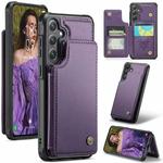 For Samsung Galaxy S24 5G CaseMe C22 PC+TPU Business Style RFID Anti-theft Leather Phone Case(Purple)