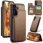 For Samsung Galaxy A35 5G CaseMe C22 PC+TPU Business Style RFID Anti-theft Leather Phone Case(Brown)