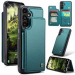 For Samsung Galaxy A35 5G CaseMe C22 PC+TPU Business Style RFID Anti-theft Leather Phone Case(Blue Green)