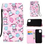 For iPhone 12 mini Painted Flat Texture Leather Case with Lanyard & Card Slot & Wallet & Holder(Unicorn And Flowers)
