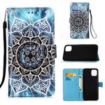 For iPhone 12 mini Painted Flat Texture Leather Case with Lanyard & Card Slot & Wallet & Holder(Undersea Mandala)