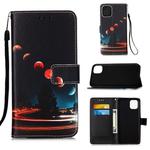 For iPhone 12 / 12 Pro Painted Flat Texture Leather Case with Lanyard & Card Slot & Wallet & Holder(Wandering Earth)