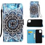 For iPhone 12 Pro Max Painted Flat Texture Leather Case with Lanyard & Card Slot & Wallet & Holder(Undersea Mandala)