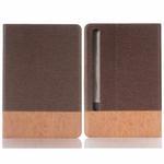 For Samsung Galaxy Tab S9 Cross Texture Stitching Leather Tablet Case(Dark Brown)