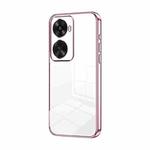 For Huawei nova 11 SE Transparent Plating Fine Hole Phone Case(Pink)