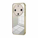 For Huawei Mate 60 RS Ultimate Transparent Plating Fine Hole Phone Case(Gold)