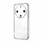 For Huawei Mate 60 RS Ultimate Transparent Plating Fine Hole Phone Case(Silver)