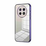 For Huawei Enjoy 60X / nova Y91 Transparent Plating Fine Hole Phone Case(Purple)