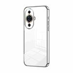 For Huawei nova 11 Transparent Plating Fine Hole Phone Case(Silver)