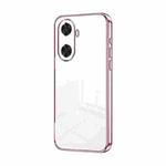 For Huawei Enjoy 60 Transparent Plating Fine Hole Phone Case(Pink)
