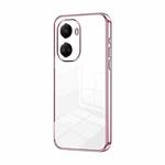 For Huawei nova 10 SE Transparent Plating Fine Hole Phone Case(Pink)