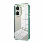 For Huawei nova 10 SE Transparent Plating Fine Hole Phone Case(Green)