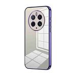 For Huawei Mate 50 Pro Transparent Plating Fine Hole Phone Case(Purple)