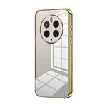 For Huawei Mate 50 Pro Transparent Plating Fine Hole Phone Case(Gold)