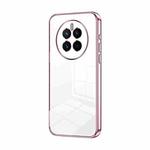 For Huawei Mate 50 Transparent Plating Fine Hole Phone Case(Pink)