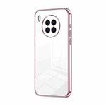 For Huawei nova 8i / Honor 50 Lite Transparent Plating Fine Hole Phone Case(Pink)