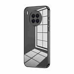 For Huawei nova 8i / Honor 50 Lite Transparent Plating Fine Hole Phone Case(Black)